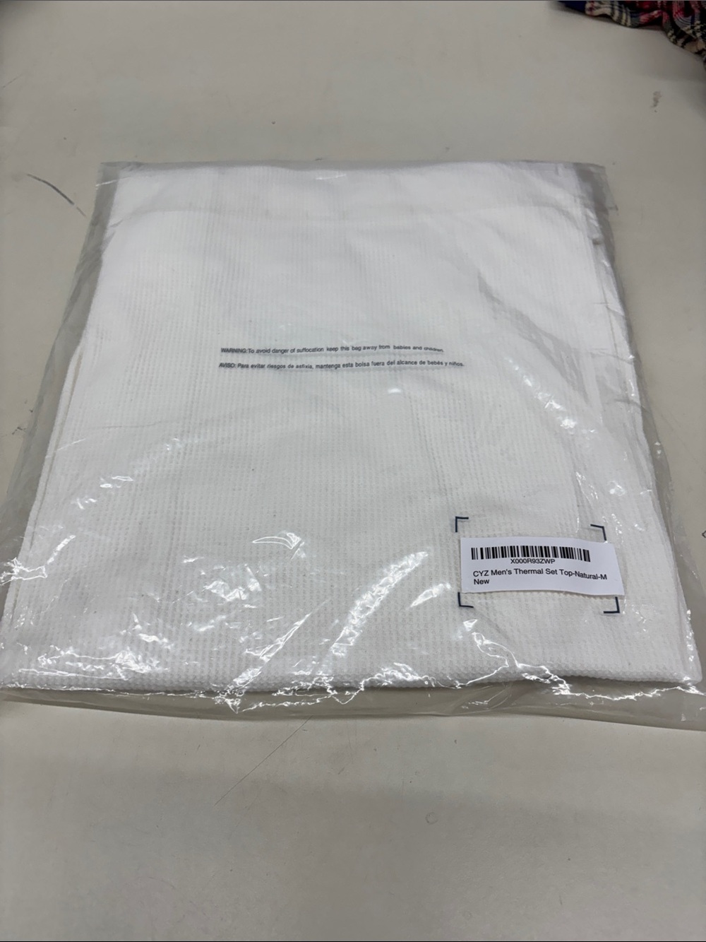 NWT CYZ Men’s Thermal Set Top-Natural-M - Picture 4 of 5
